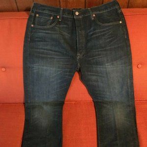 LEVIS MEN'S 501 BUTTON FLY STRAIGHT LEG JEANS 38x34 00501-1589 DARK BLUE